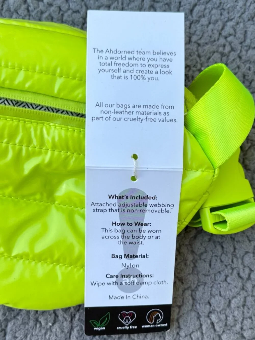 Ah Dorned Neon Lime Puffer Crossbody Bum Belt Purse Fanny Bag nwt Rt LP